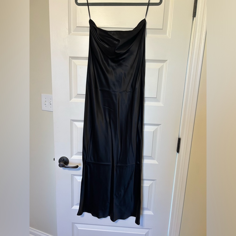 Reformation Joana silk strapless dress